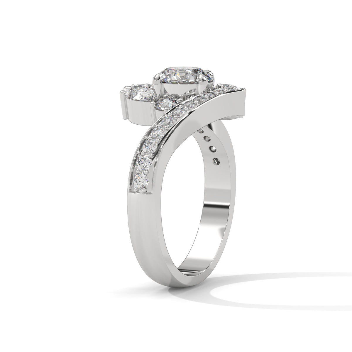 Crossover Trio Solitaire Ring