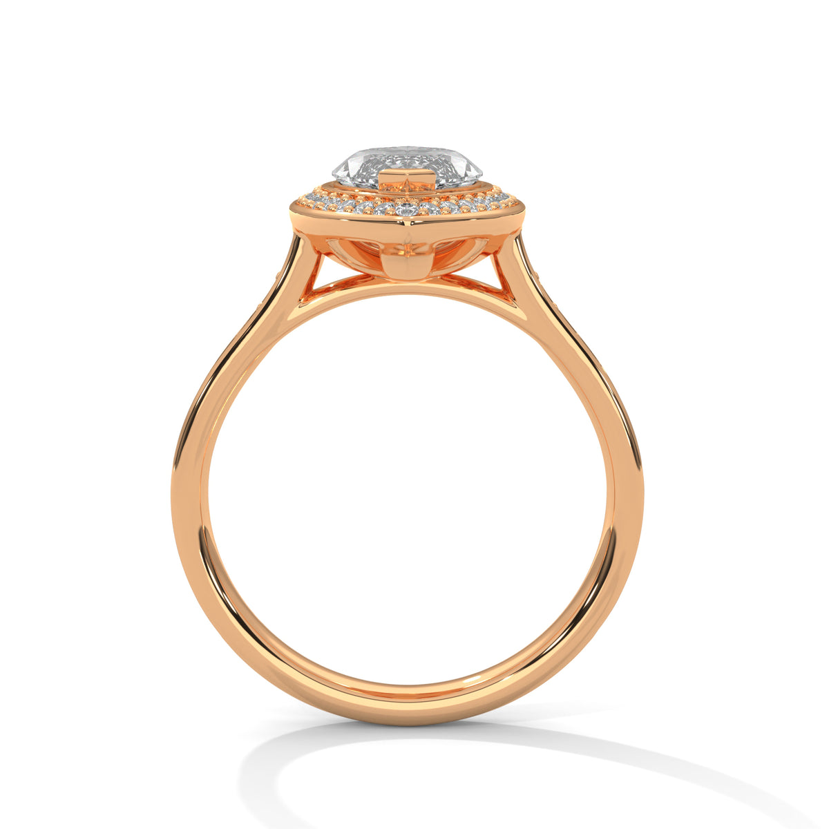 Marquise Eclipse Halo Ring