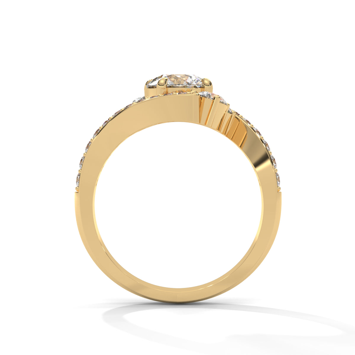 Crossover Trio Solitaire Ring