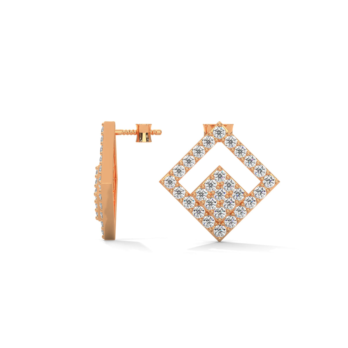 Geometric Maze Diamond Earrings