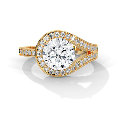 Celestial Bypass Halo Solitaire Ring — IGI Certified Diamond Jewellery | My Carat India
