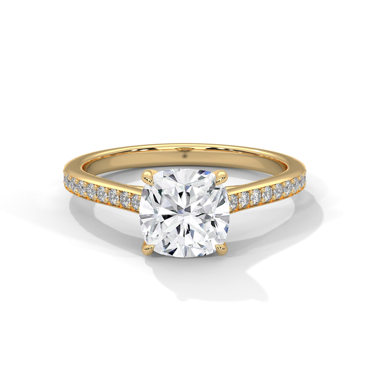 Cushion Crown Solitaire Ring