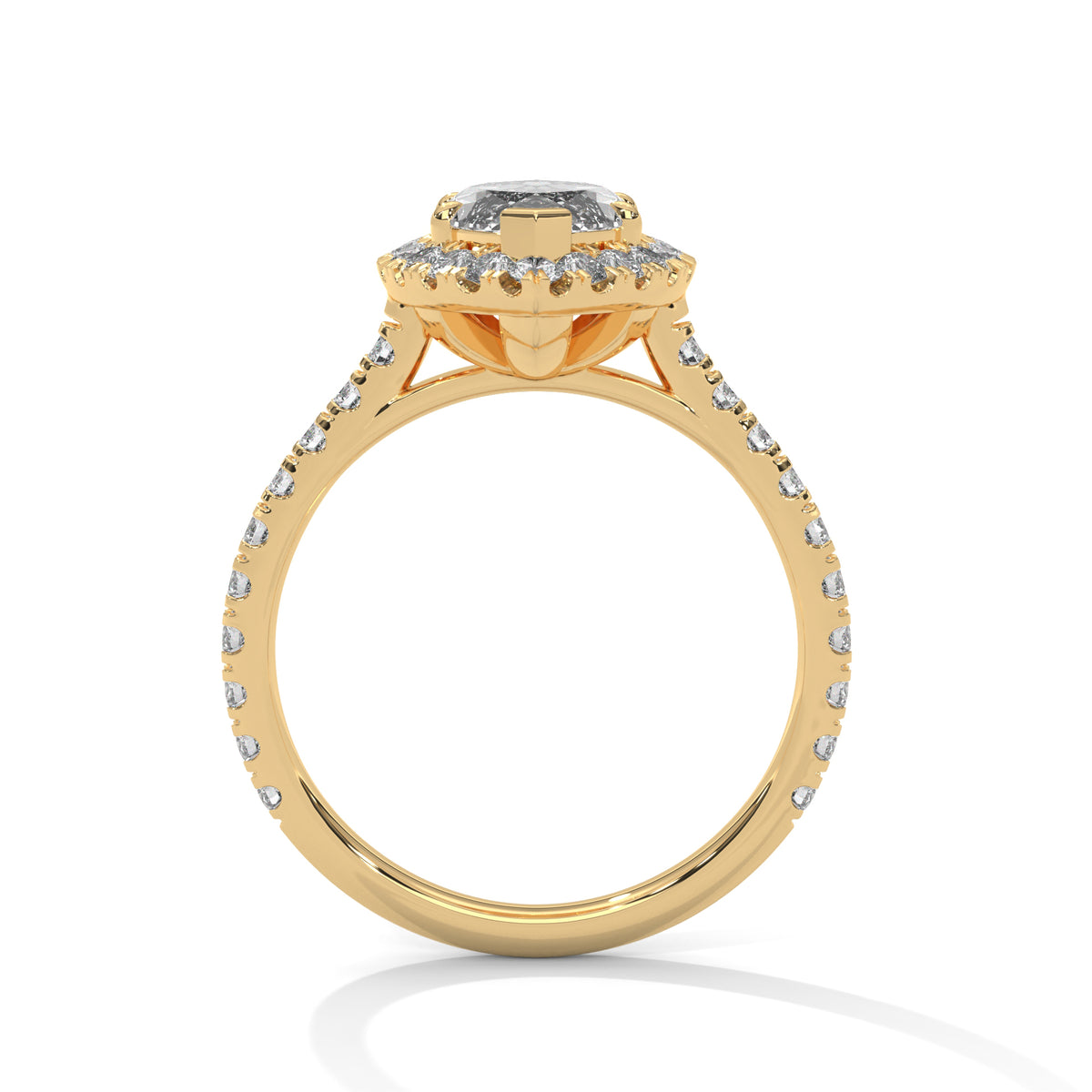 Marquise Halo Solitaire Ring
