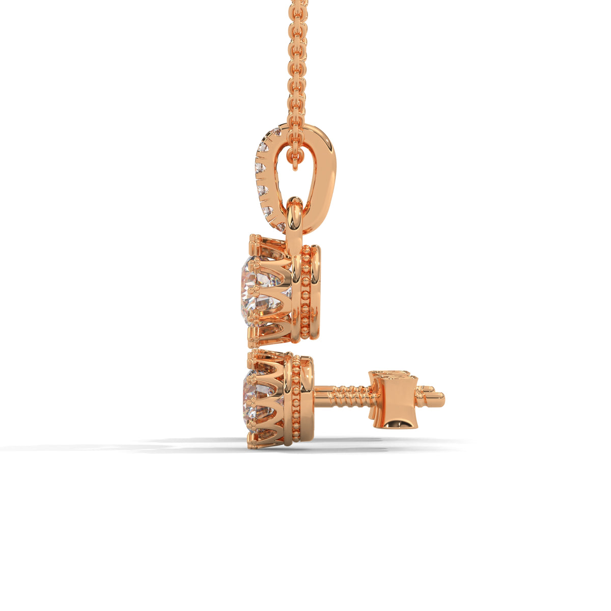Crown Bloom Solitaire Pendant Set