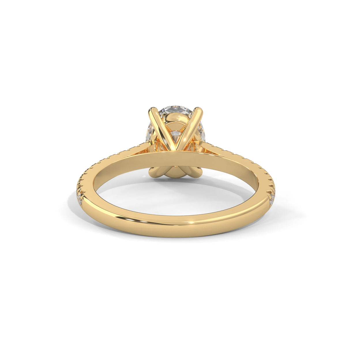 Oval Grace Pavé Solitaire Ring