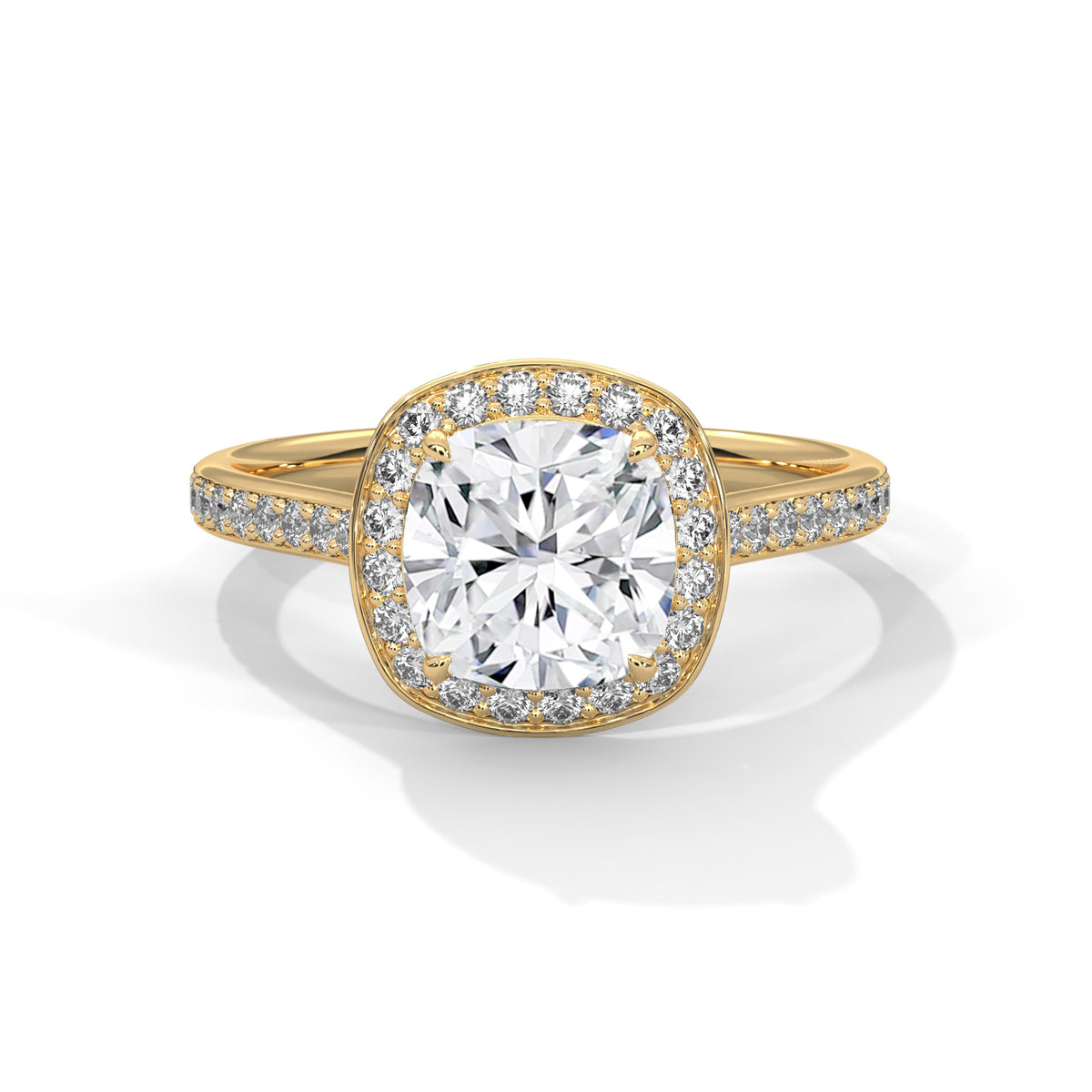 Cushion Halo Bloom Engagement Ring