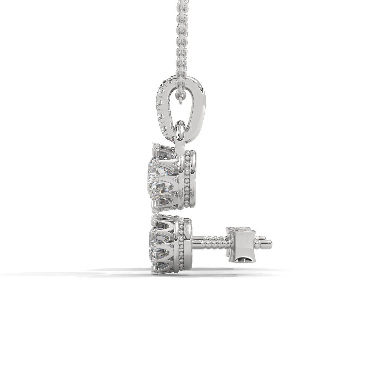 Crown Bloom Solitaire Pendant Set