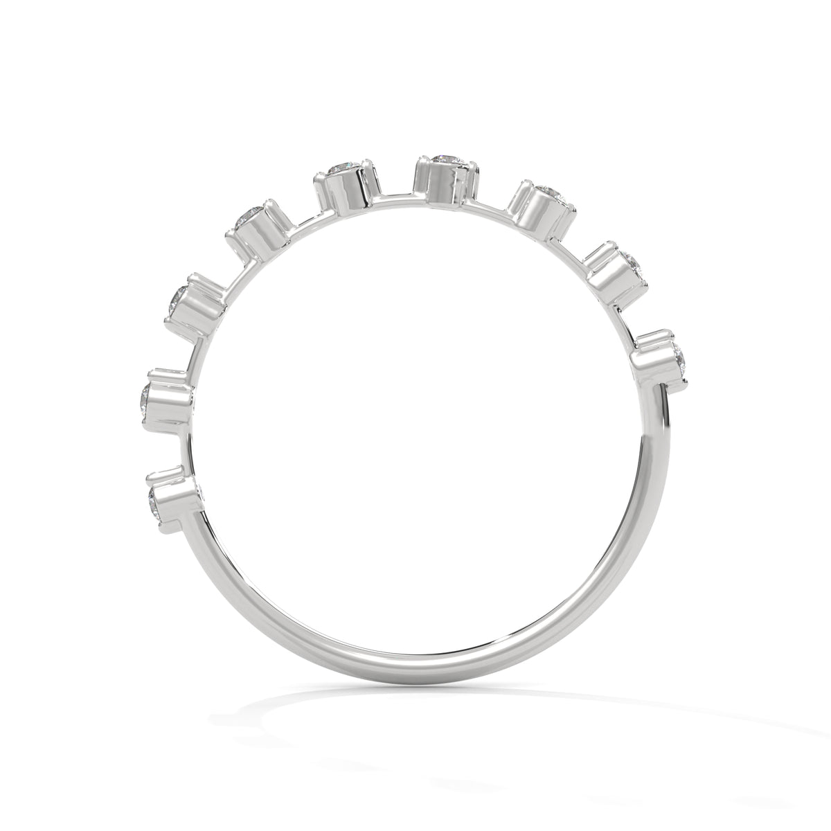 Stardust Prong Half Eternity Ring