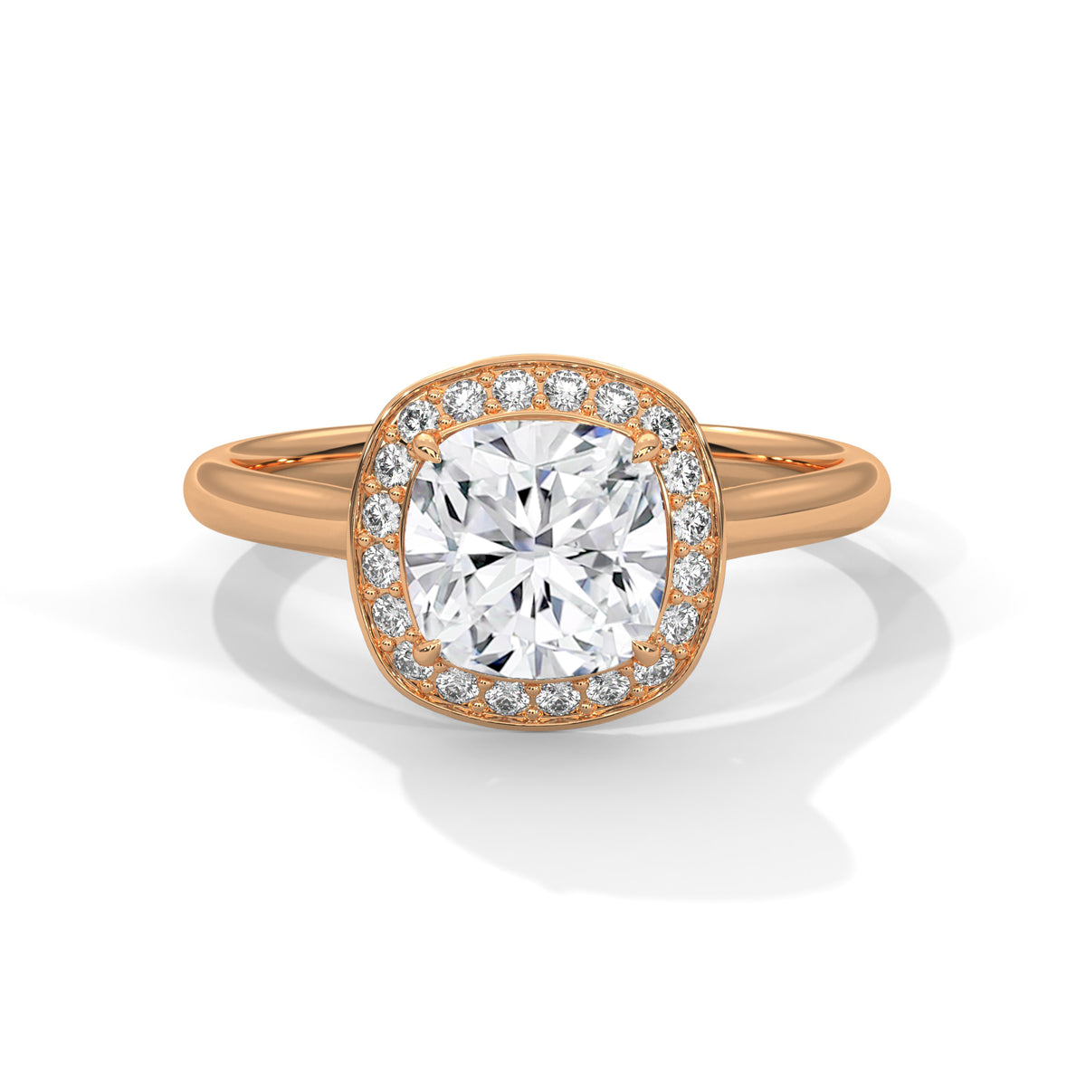 Cushion Halo Bloom Engagement Ring