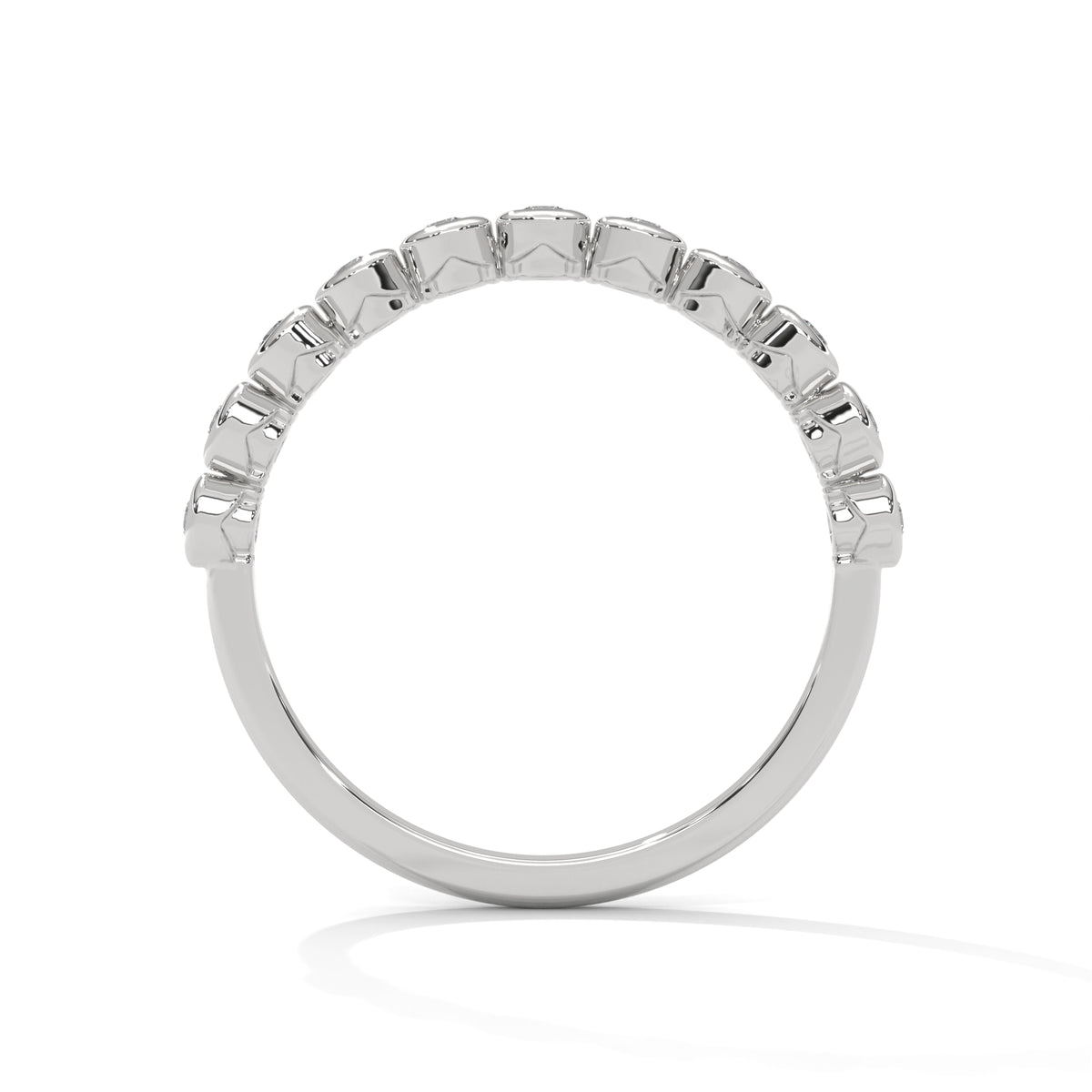 Bezel Bubble Half Eternity Ring