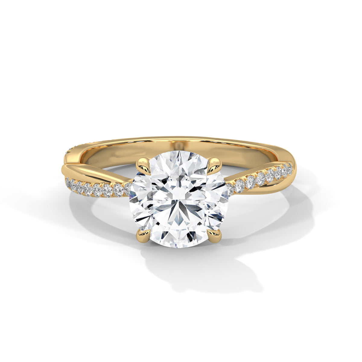Twisted Vine Solitaire Ring
