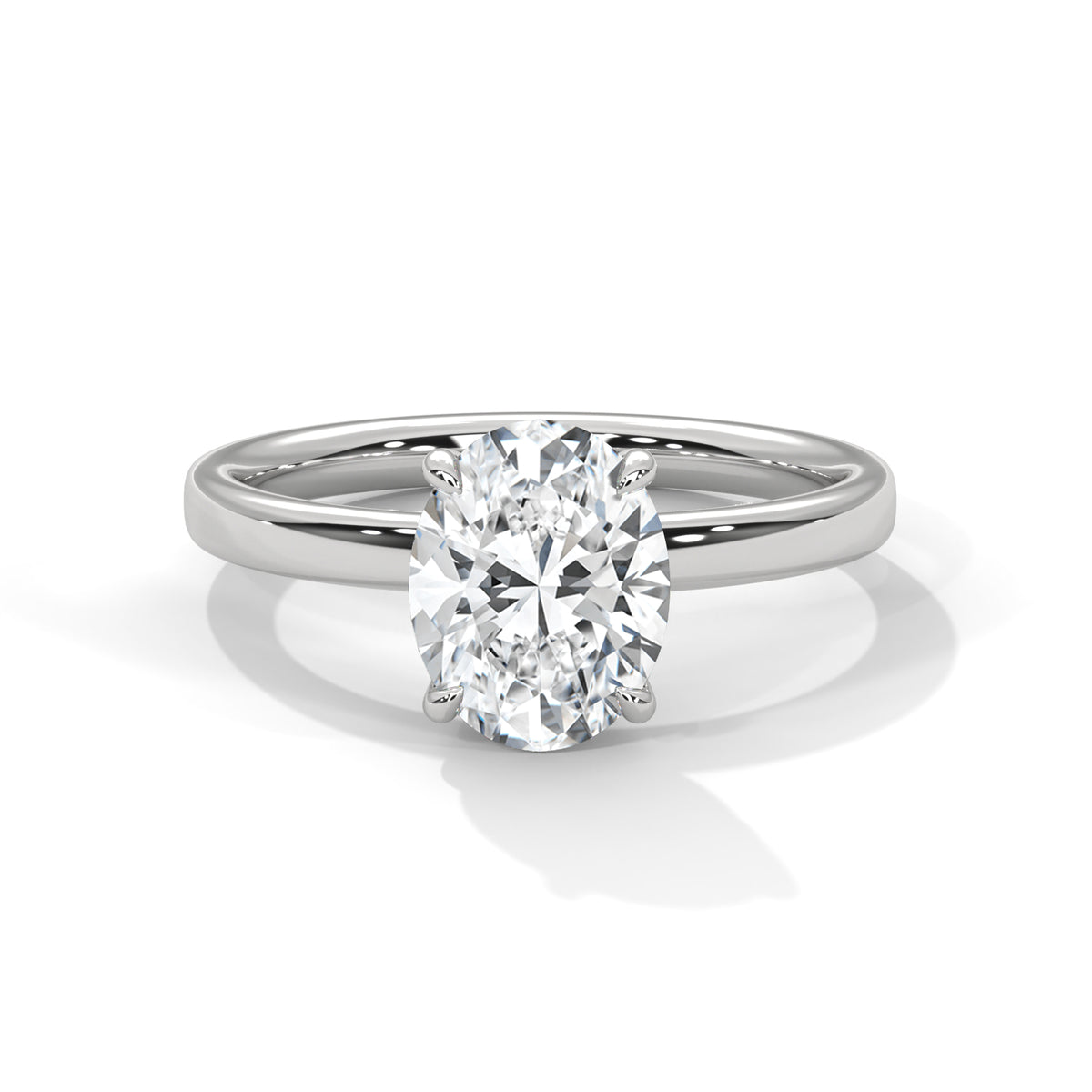 Luminous Oval Solitaire Ring