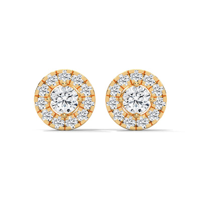 Celestial Halo Cluster Stud Earrings — IGI Certified Diamond Jewellery | My Carat India