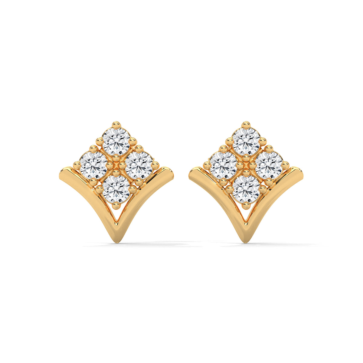 Crowned Chevron Cluster Earrings