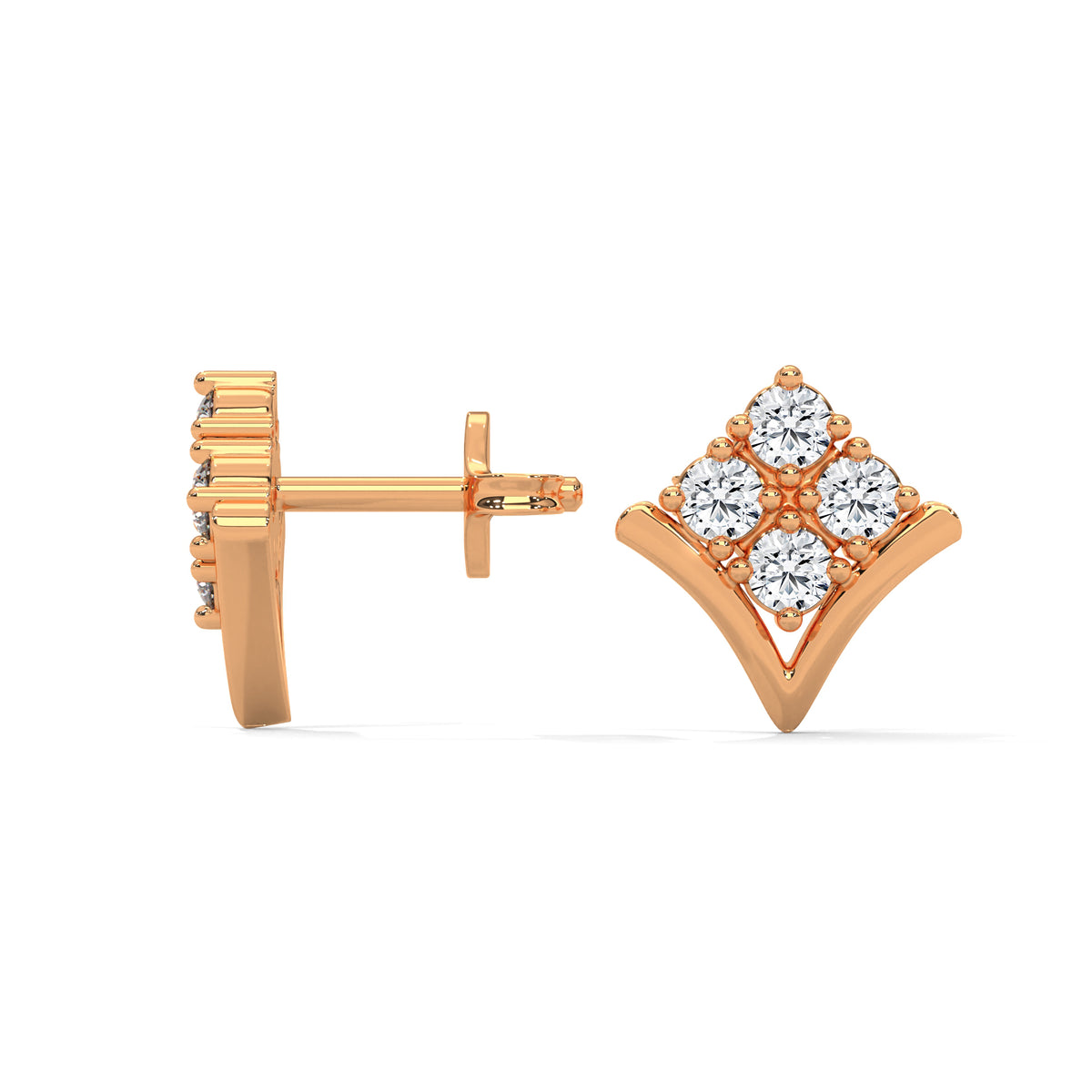 Crowned Chevron Cluster Earrings