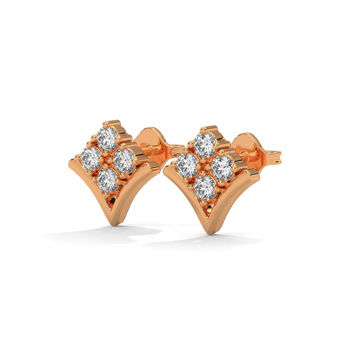 Crowned Chevron Cluster Earrings