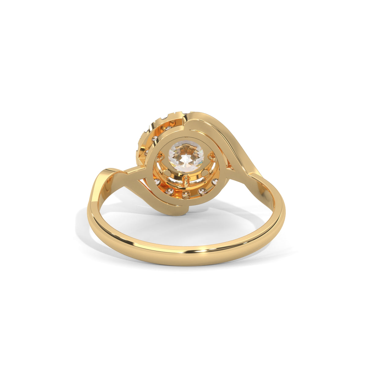 Celestial Swirl Halo Ring