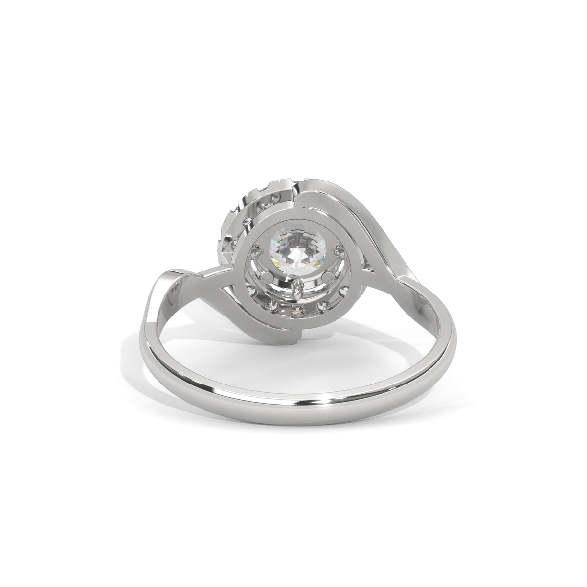 Celestial Swirl Halo Ring