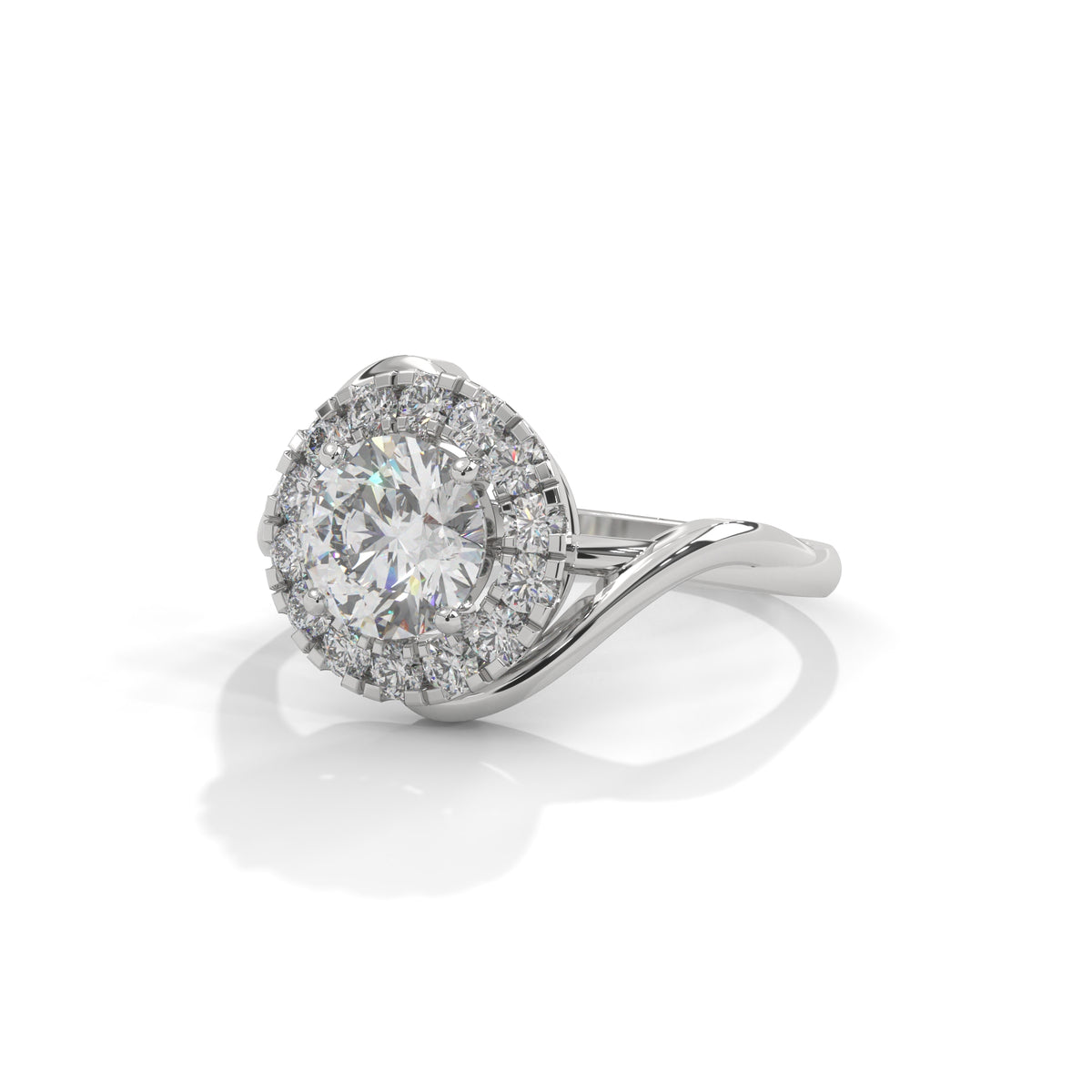 Celestial Swirl Halo Ring