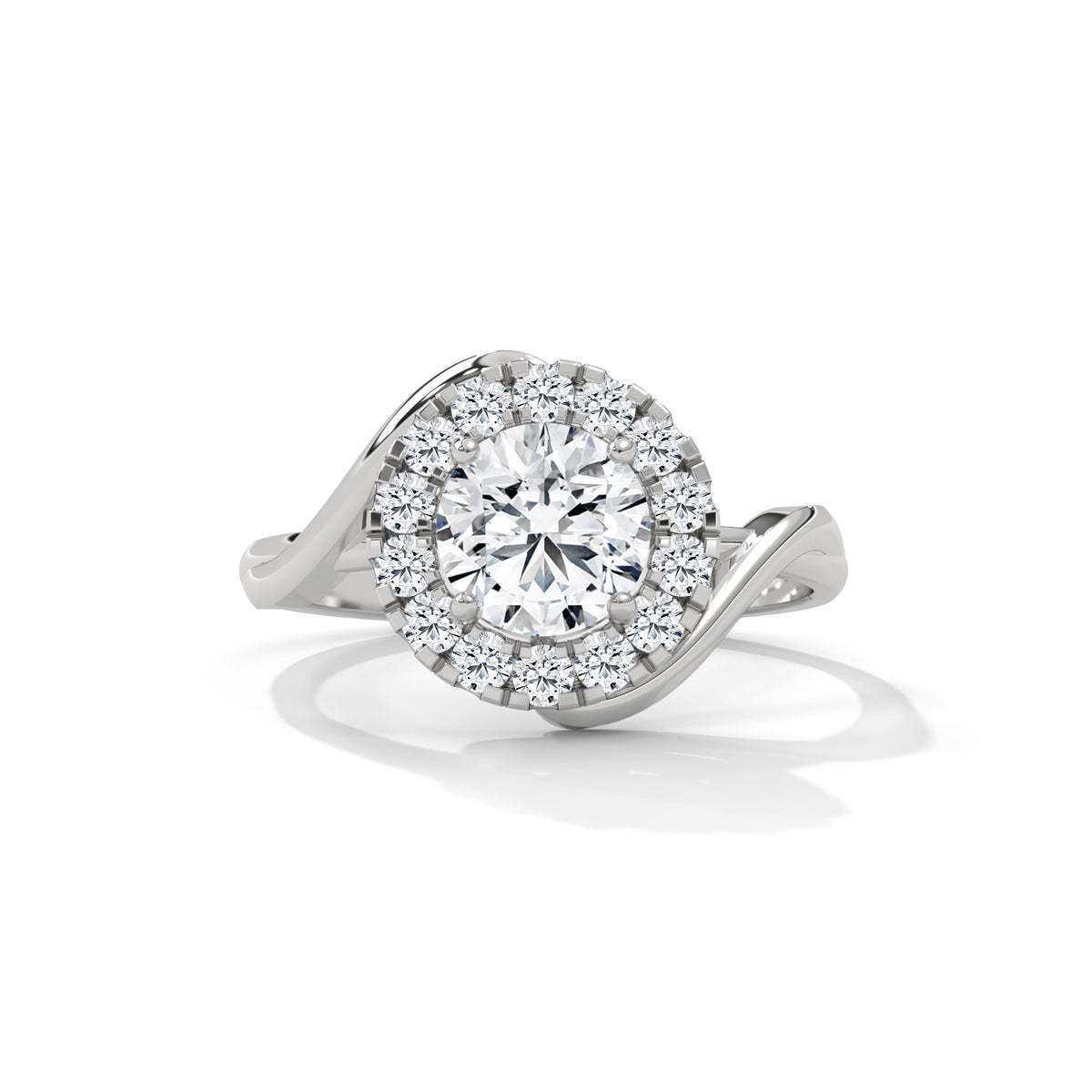 Celestial Swirl Halo Ring
