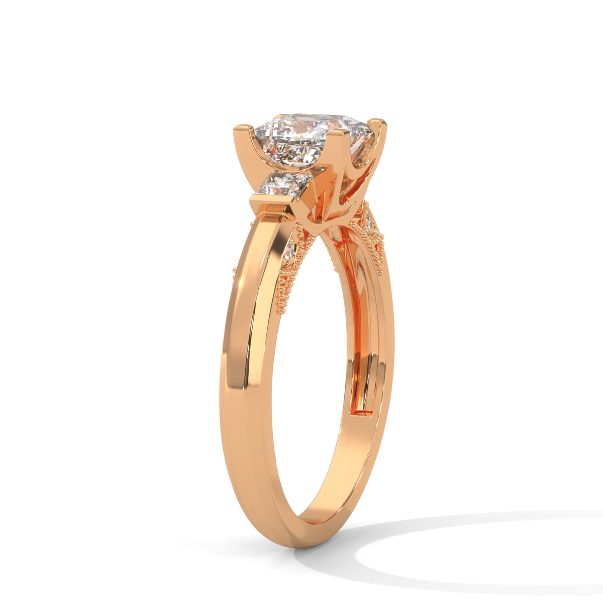 Regal Trio Princess Solitaire Ring