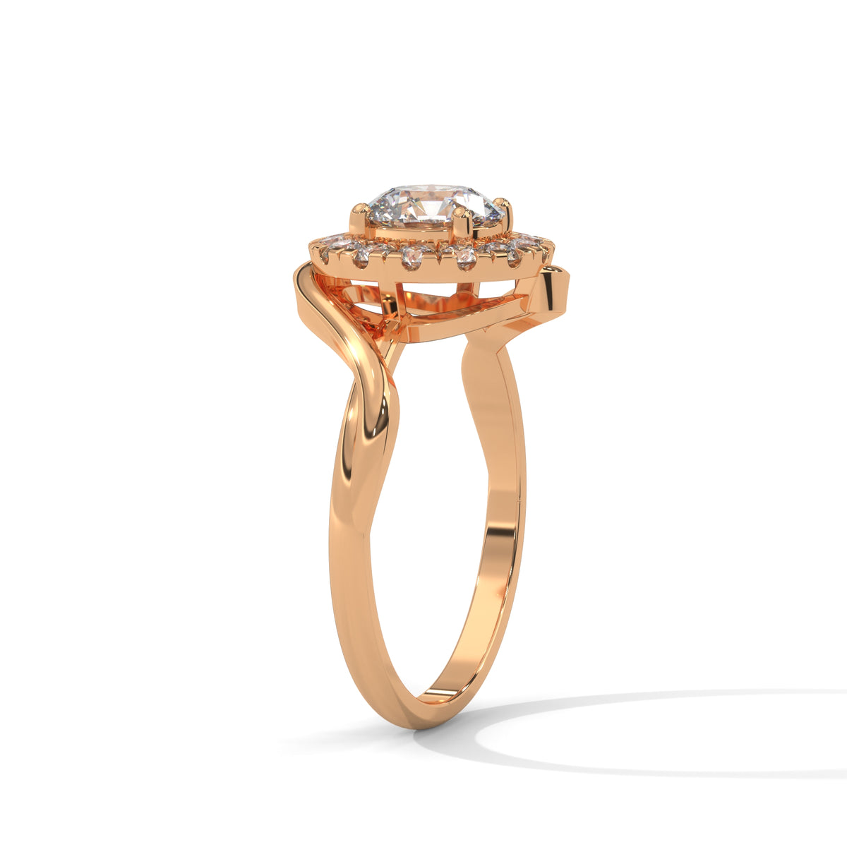 Celestial Swirl Halo Ring