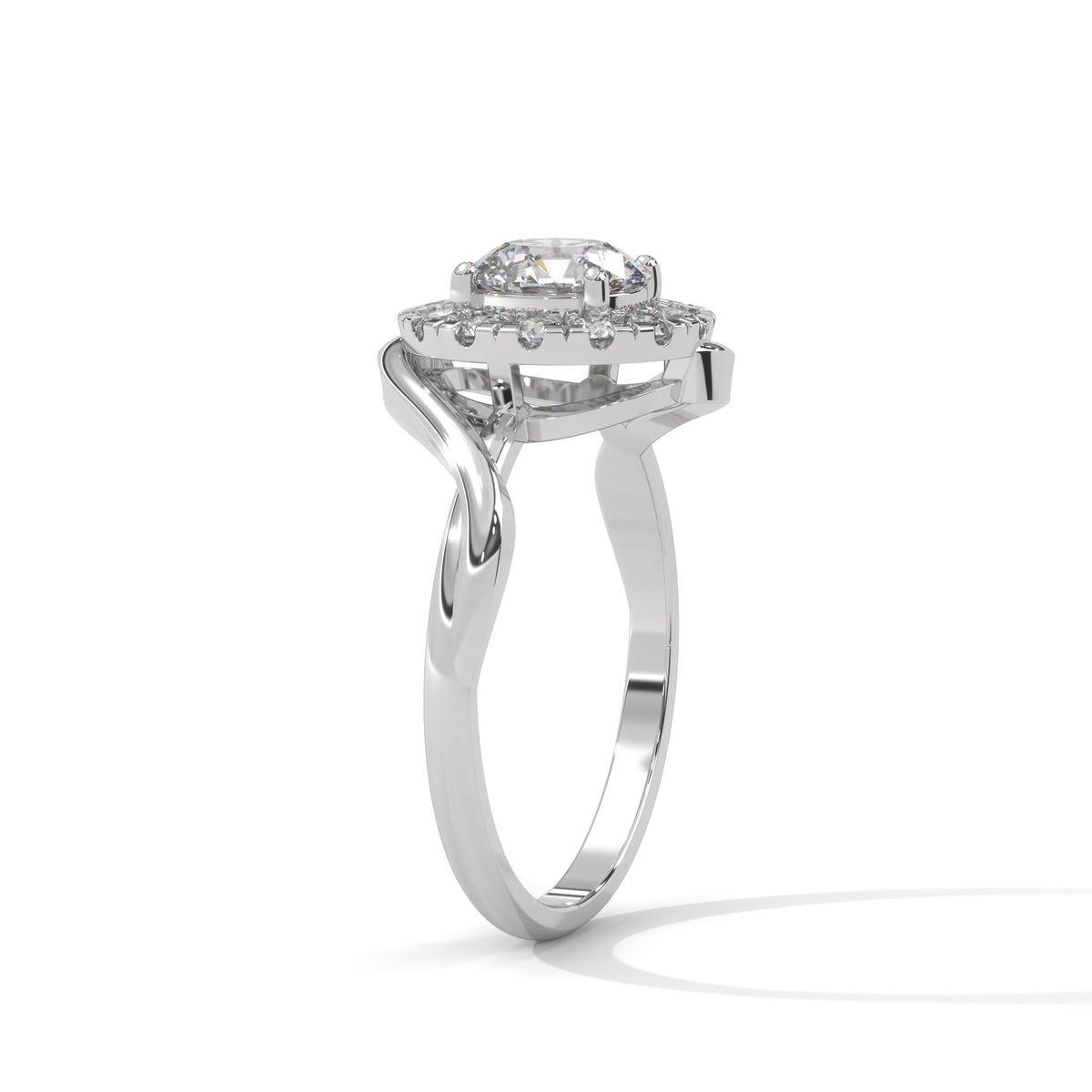 Celestial Swirl Halo Ring