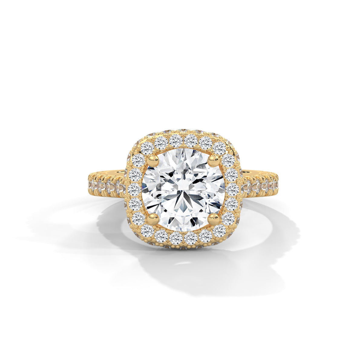 Cushion Crown Halo Ring