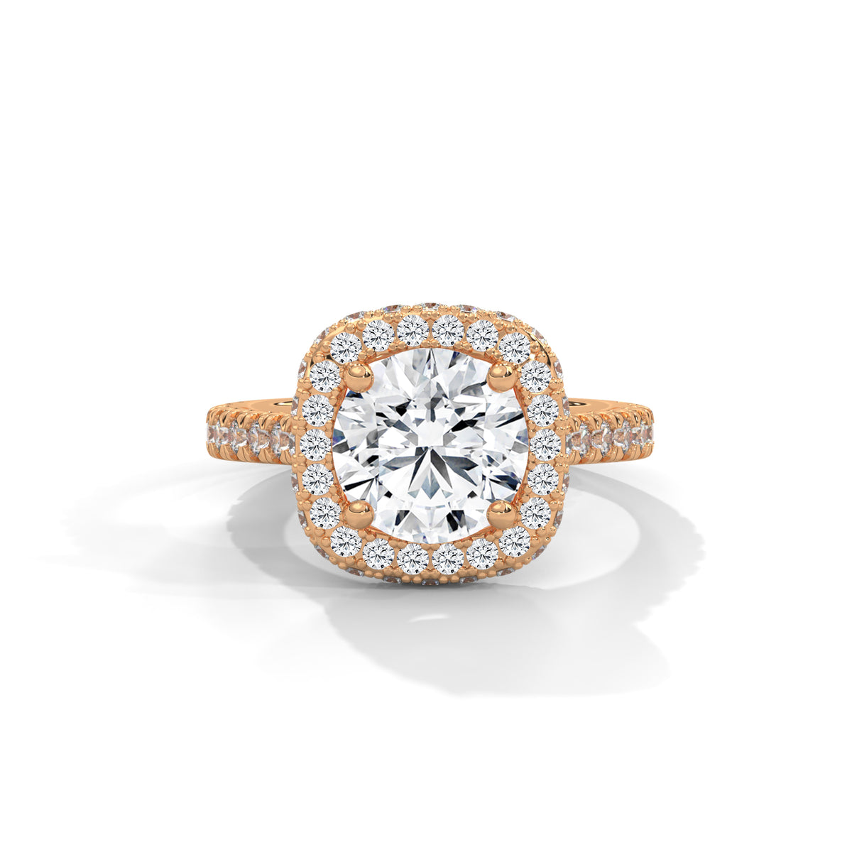 Cushion Crown Halo Ring