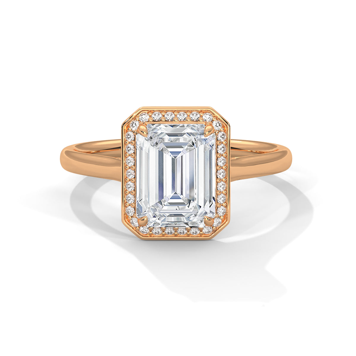 Emerald Radiance Halo Ring