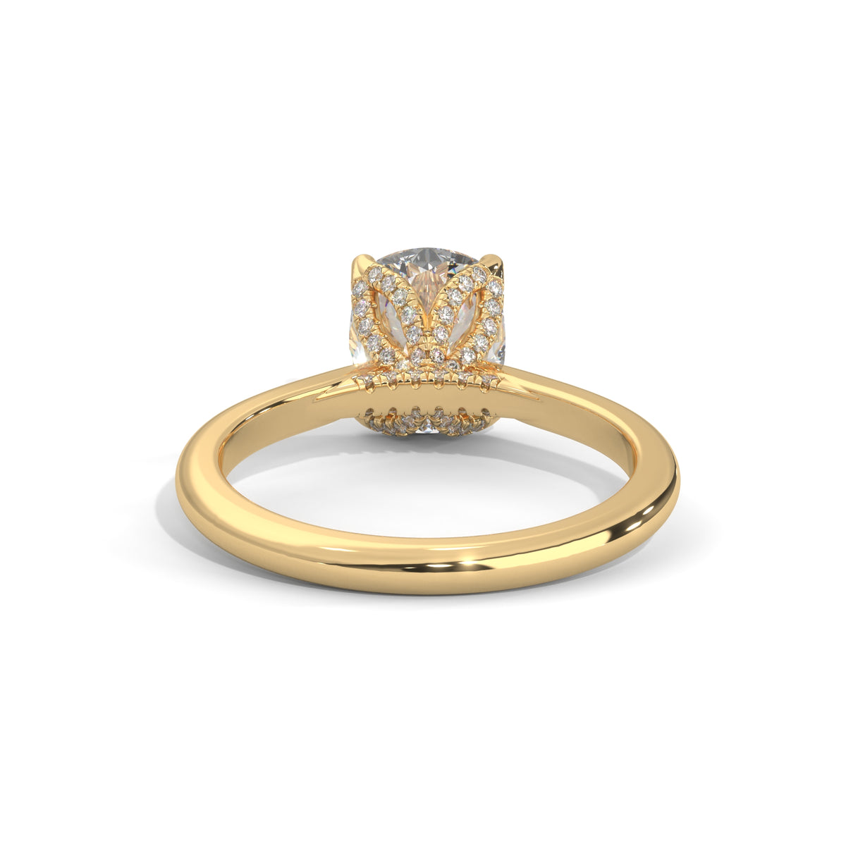Cushion Crown Solitaire Ring
