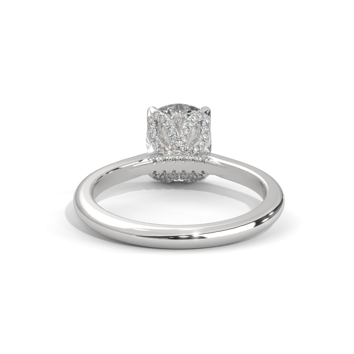 Cushion Crown Solitaire Ring