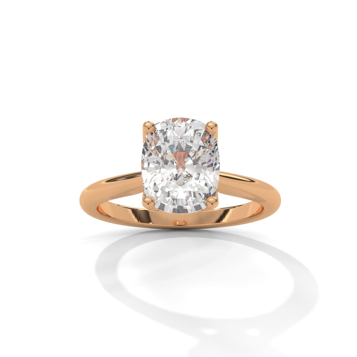 Cushion Crown Solitaire Ring