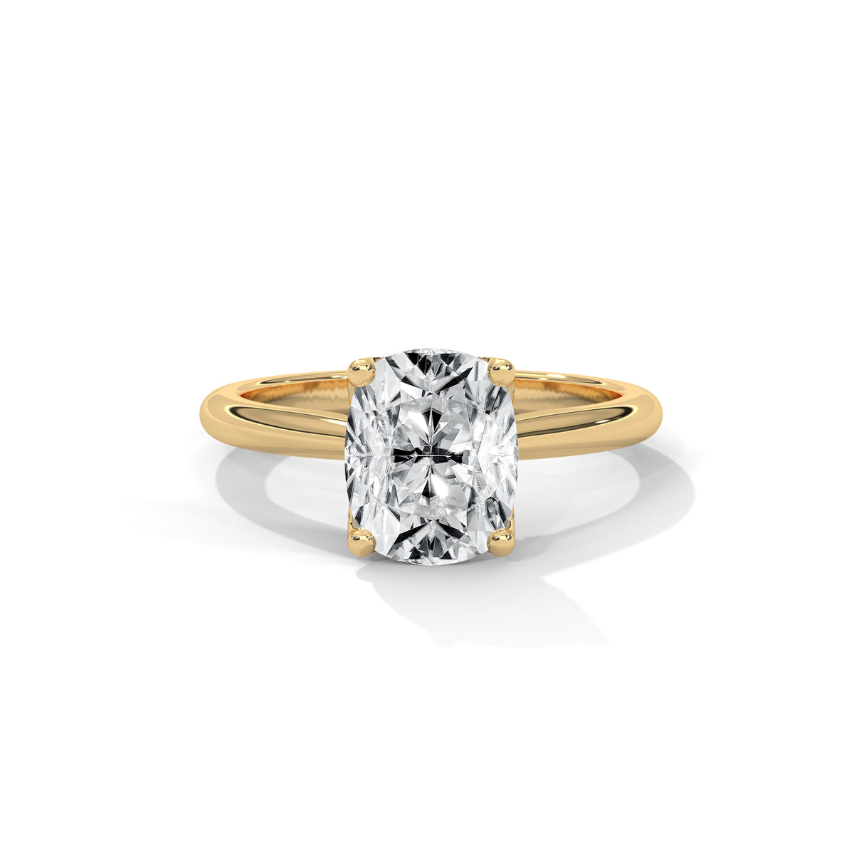 Cushion Crown Solitaire Ring