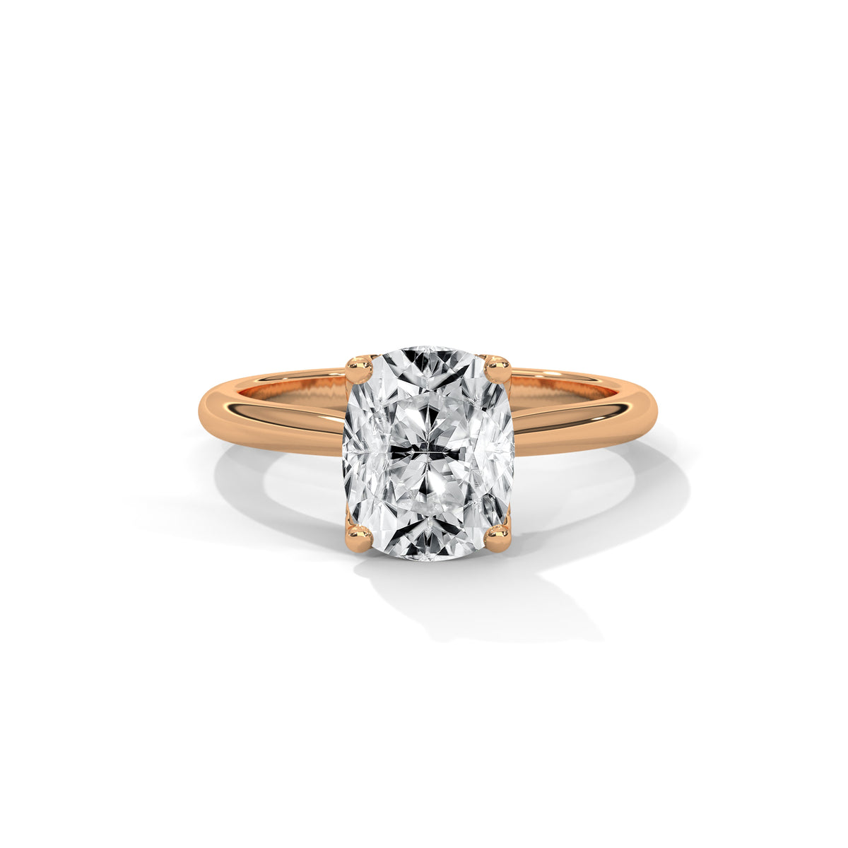 Cushion Crown Solitaire Ring