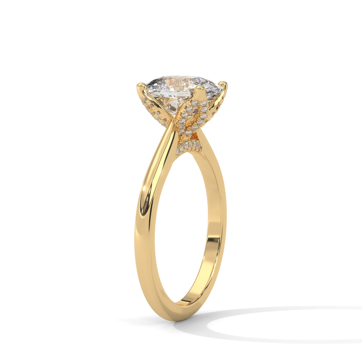 Cushion Crown Solitaire Ring