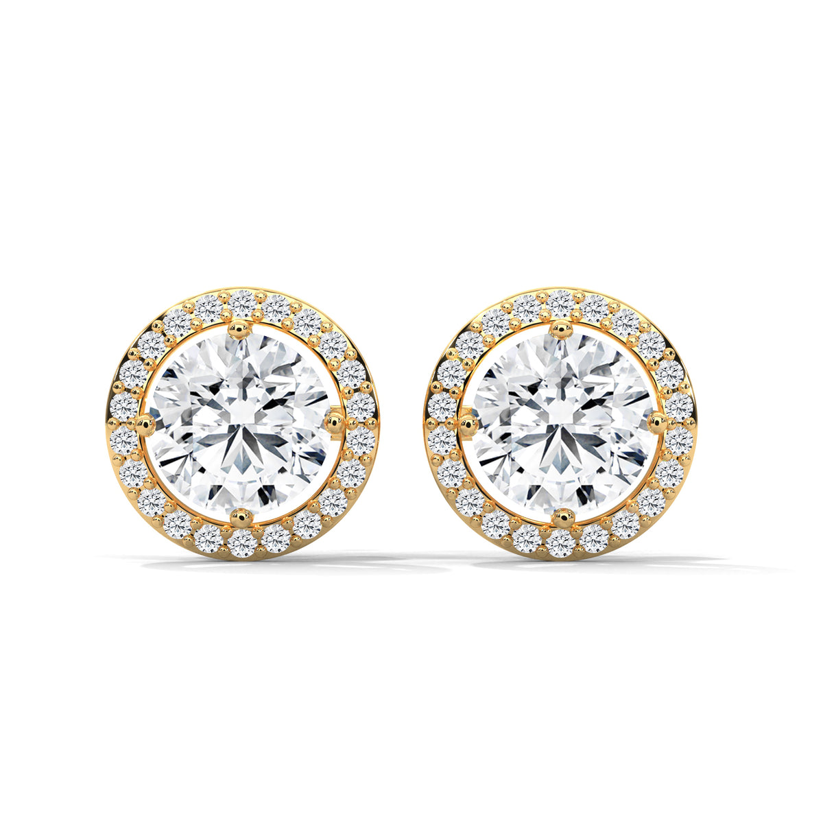 Stellar Halo Solitaire Earrings