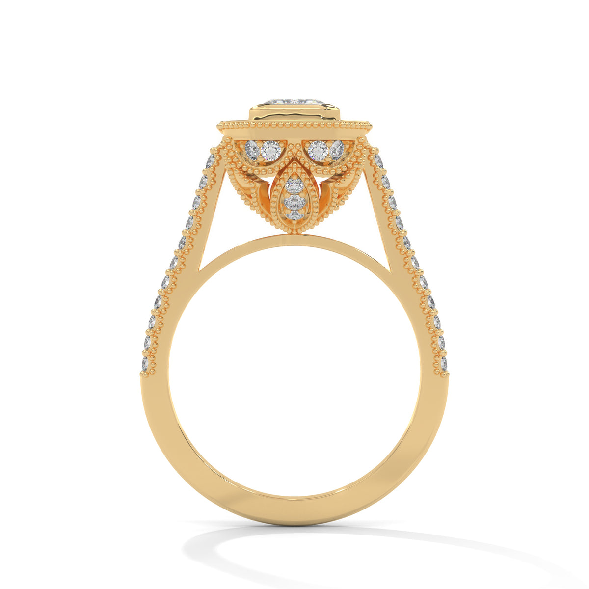 Vintage Radiance Emerald Halo Ring