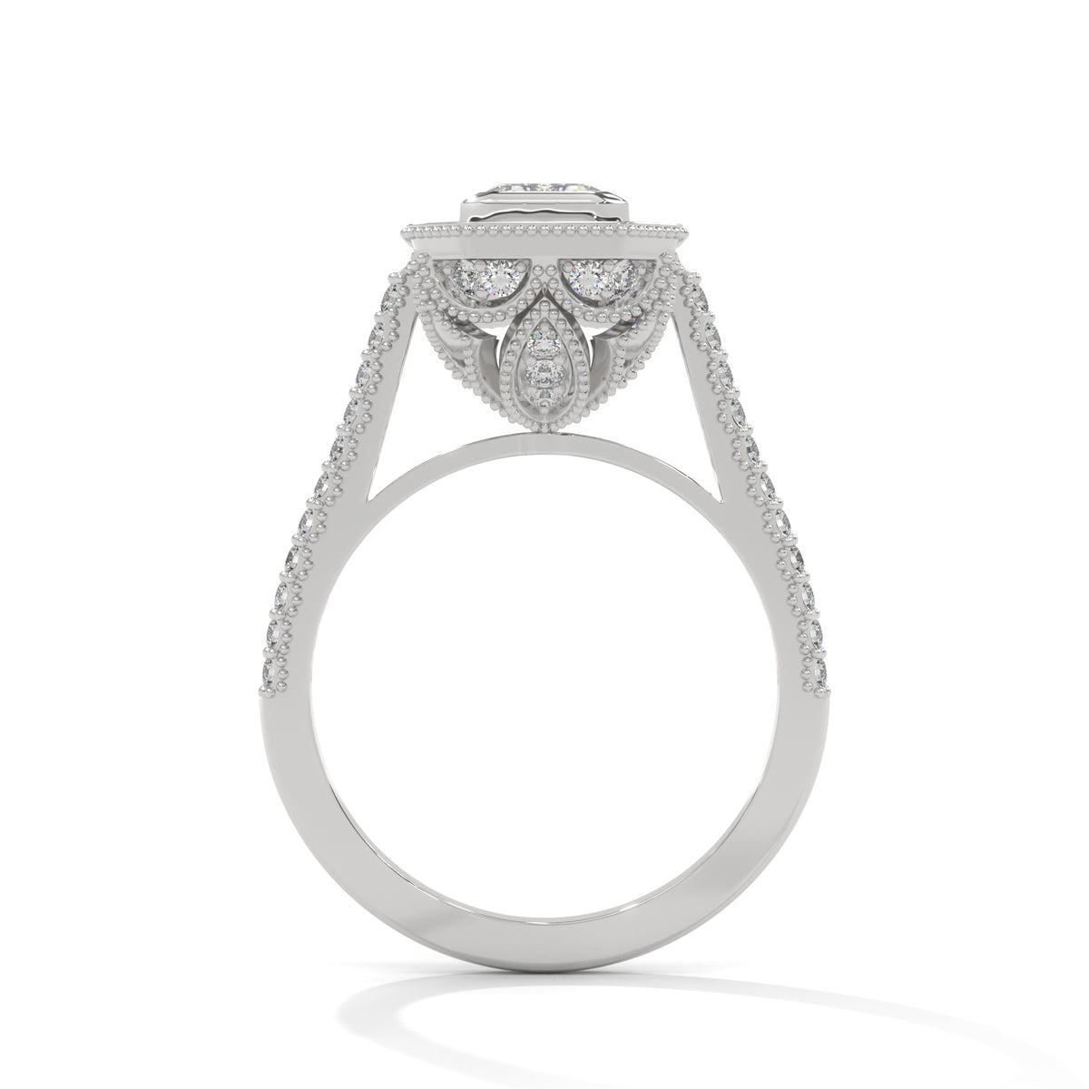 Vintage Radiance Emerald Halo Ring