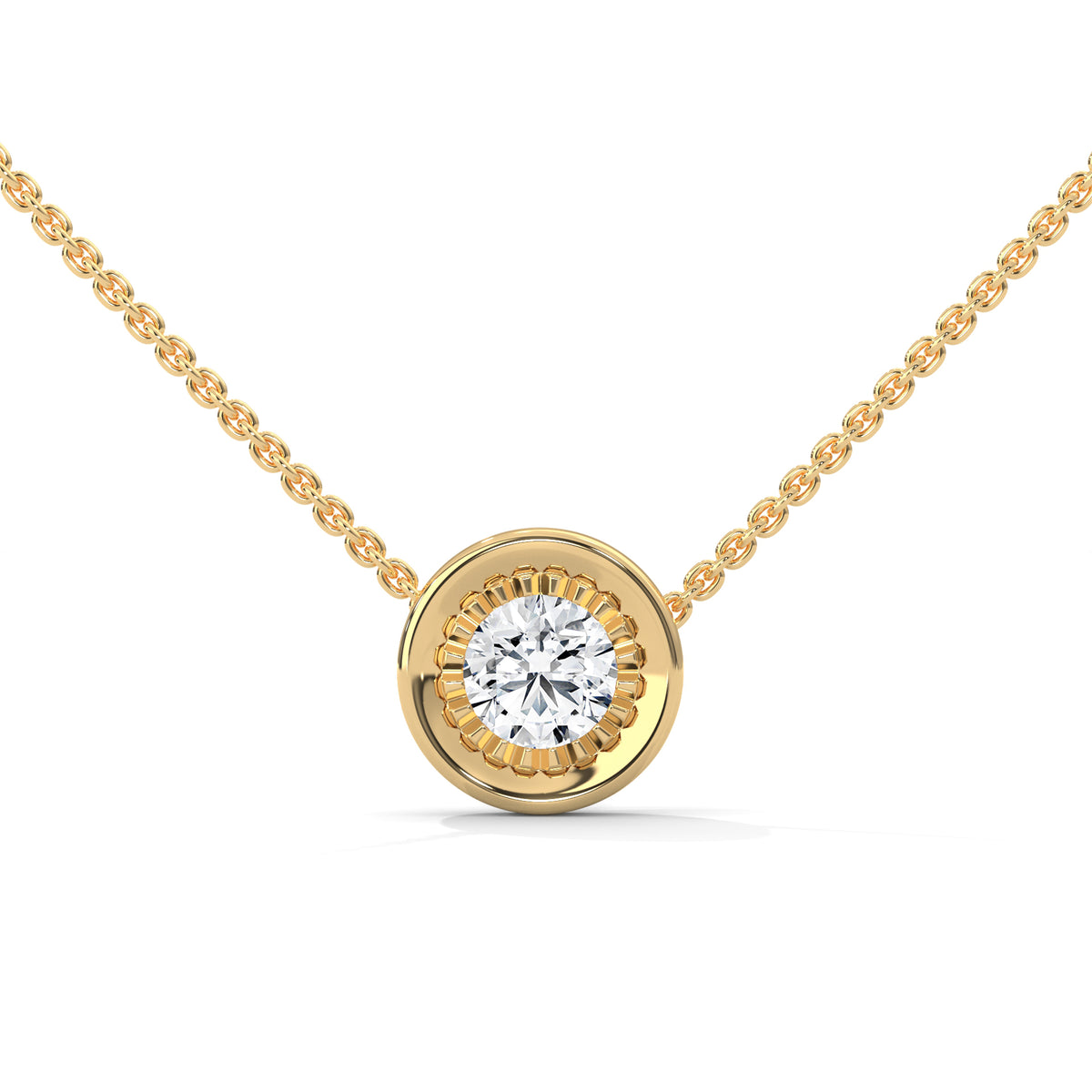 Sunburst Bezel Solitaire Pendant