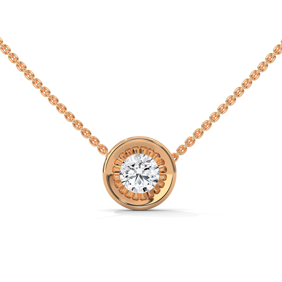 Sunburst Bezel Solitaire Pendant