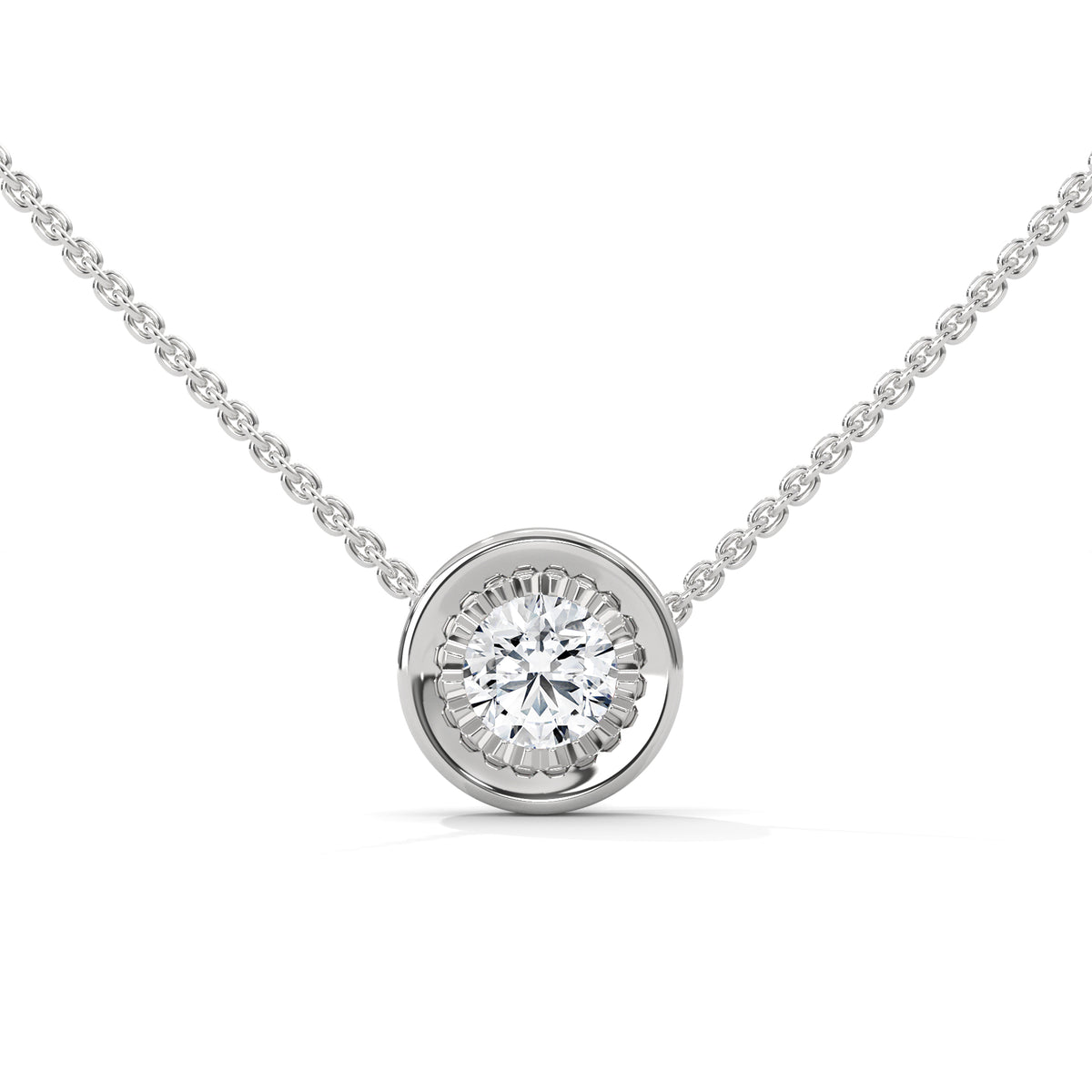 Sunburst Bezel Solitaire Pendant
