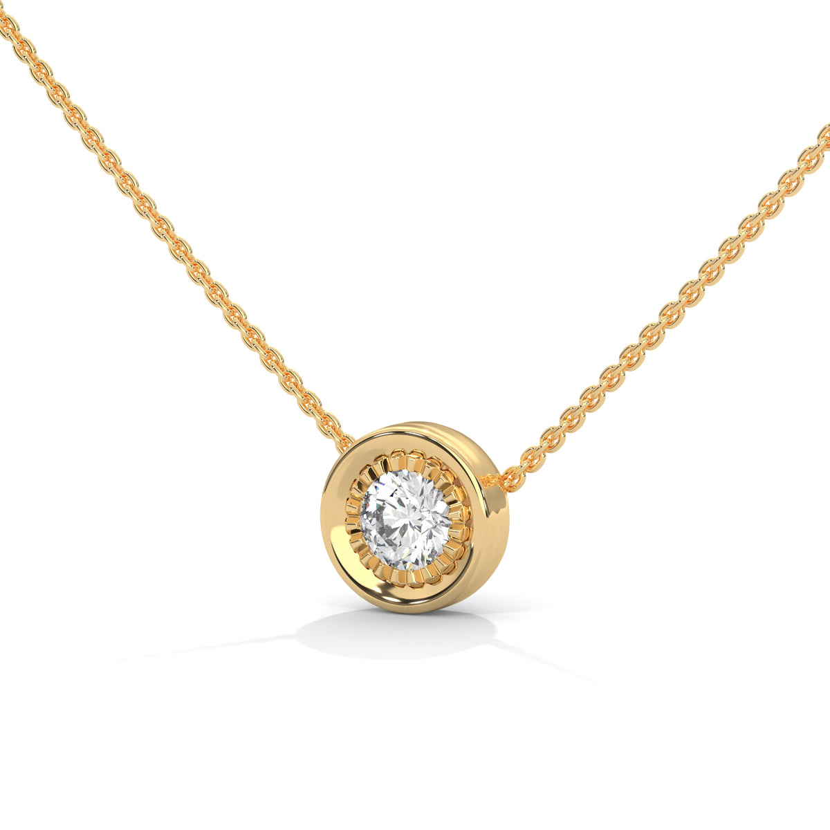 Sunburst Bezel Solitaire Pendant