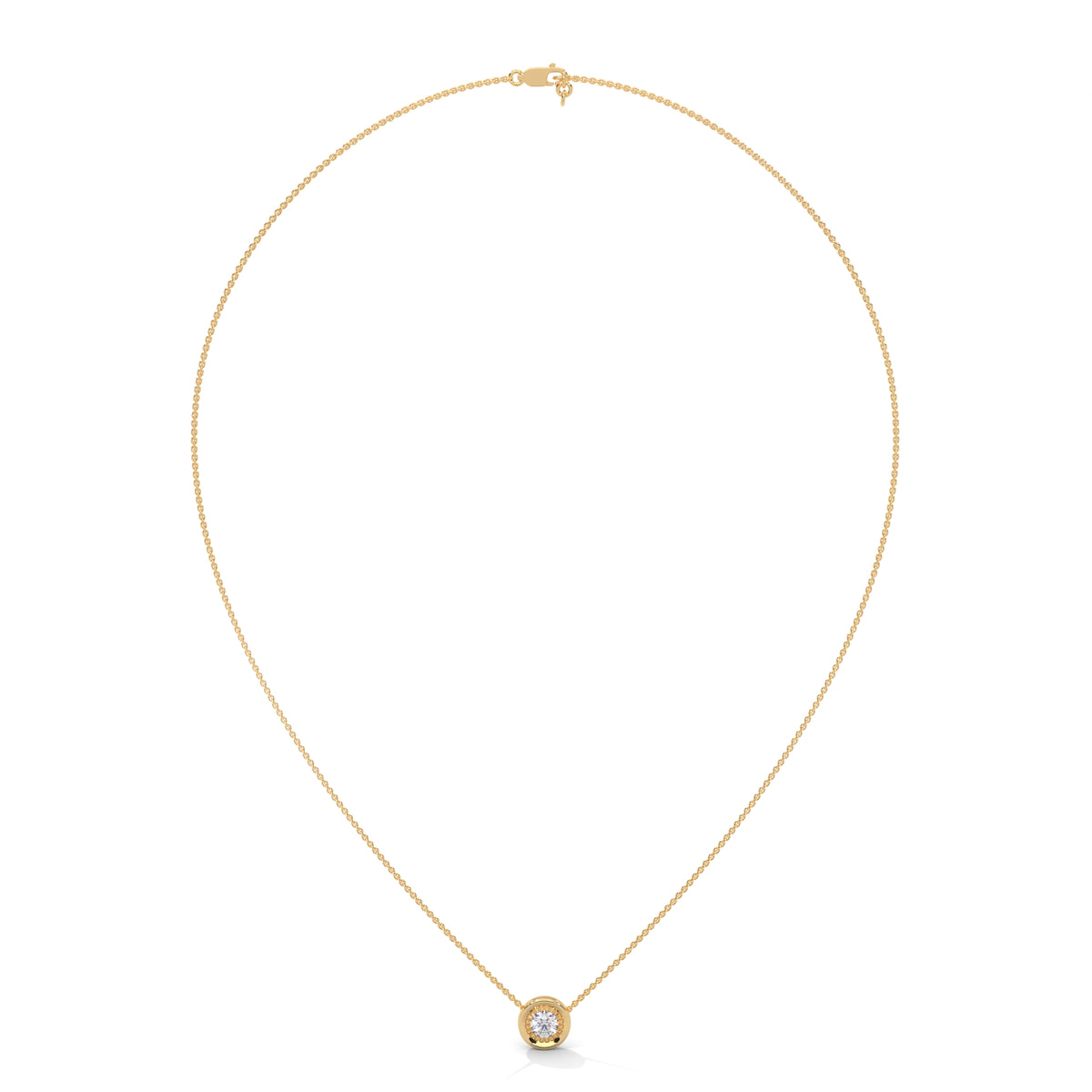 Sunburst Bezel Solitaire Pendant