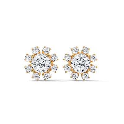 Stellar Bloom Cluster Studs — IGI Certified Diamond Jewellery | My Carat India