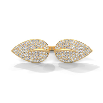 Twin Leaf Cluster Ring — IGI Certified Diamond Jewellery | My Carat India
