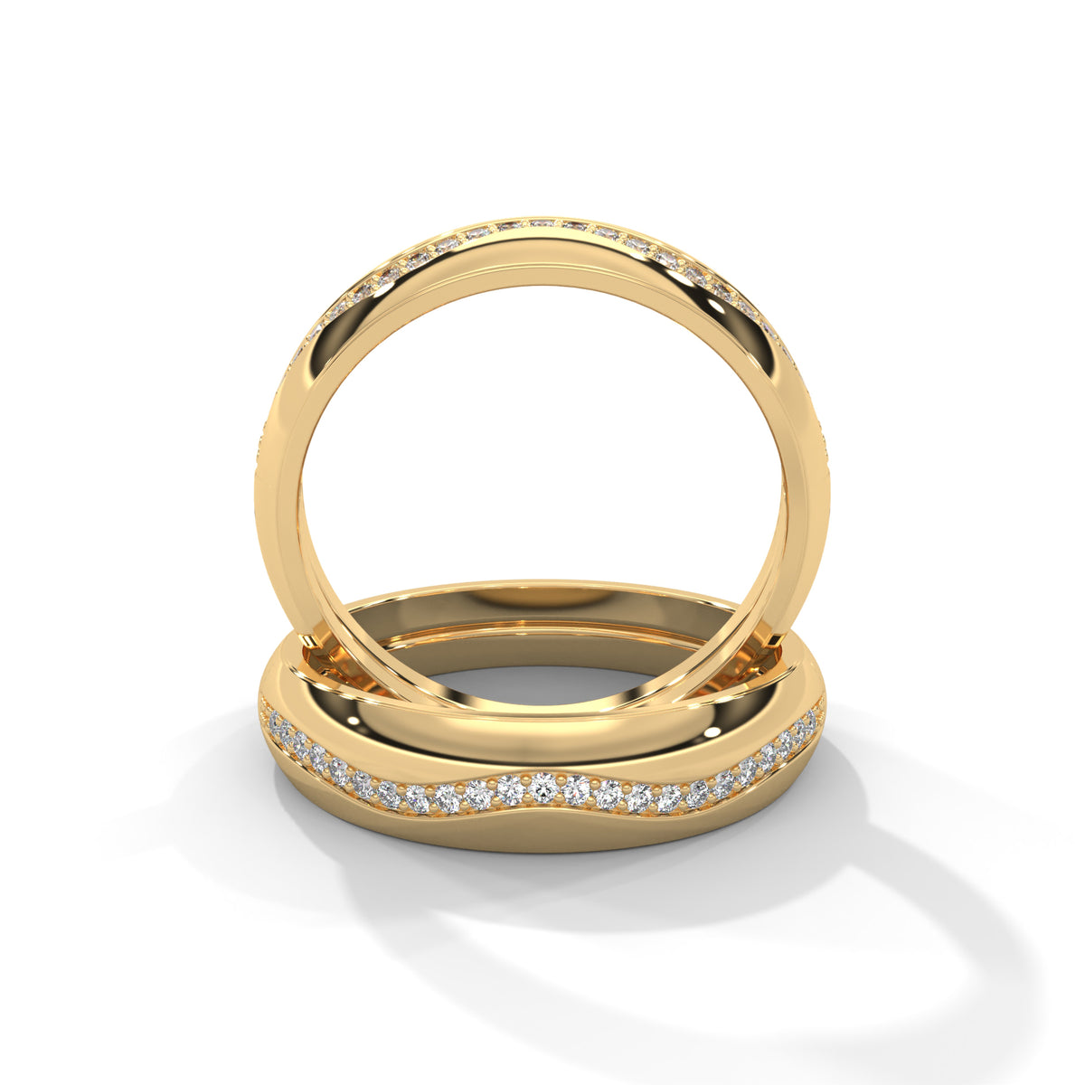 Crescent Wave Diamond Band Ring