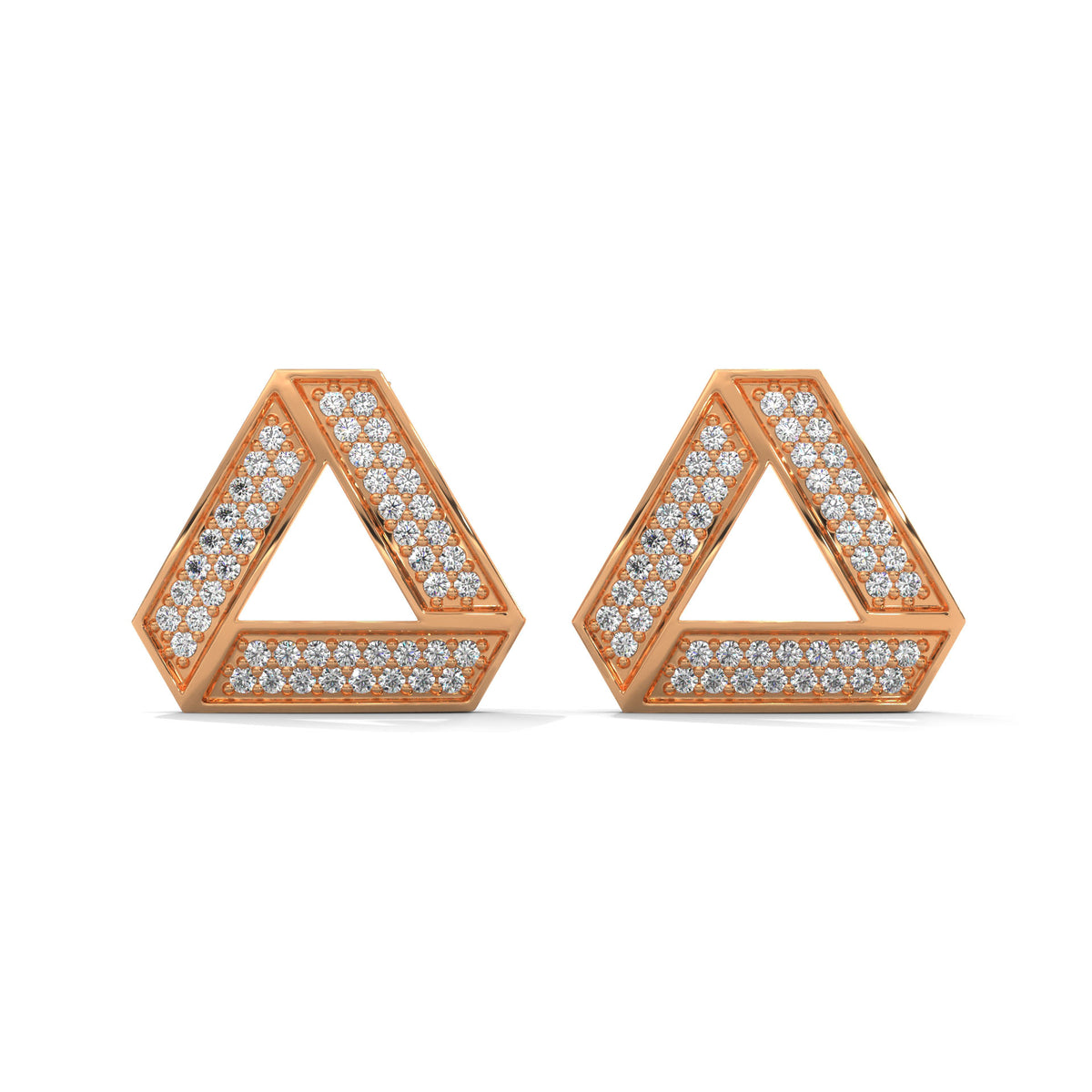 Penrose Illusion Diamond Stud Earrings