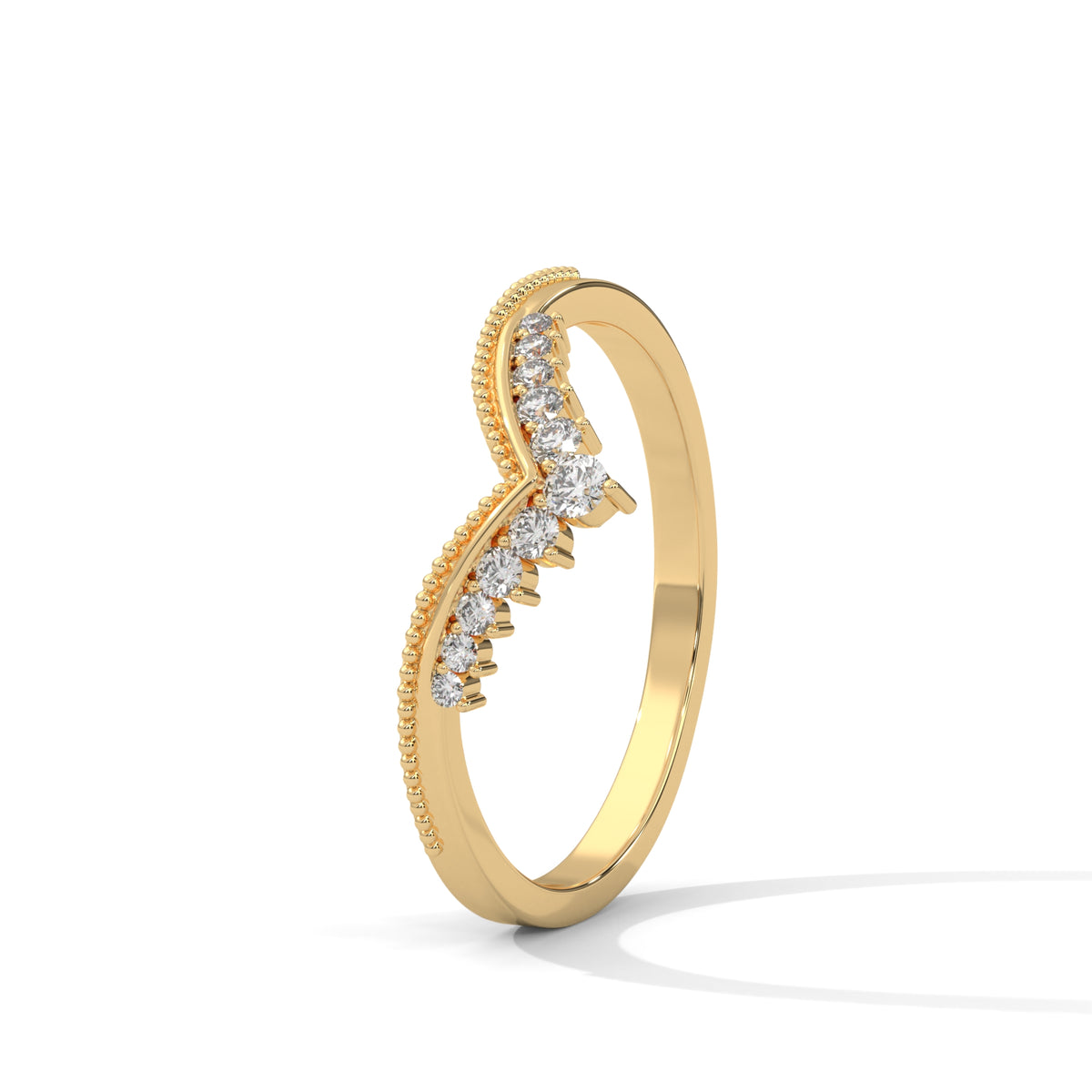 Chevron Crown Diamond Ring