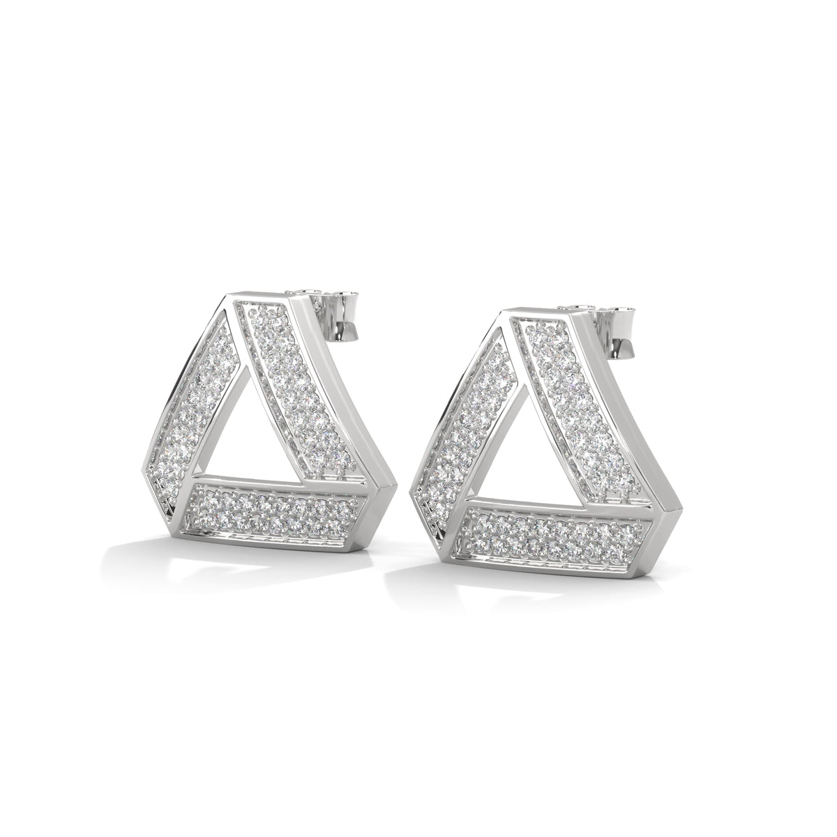 Penrose Illusion Diamond Stud Earrings